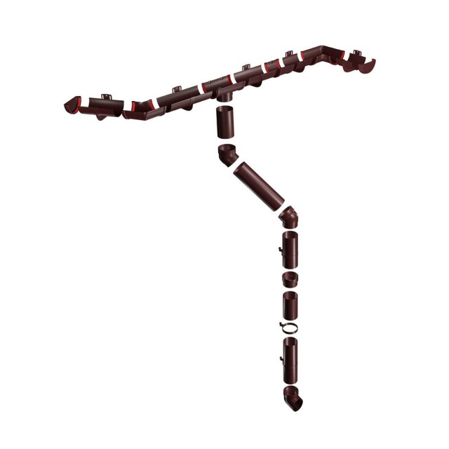 Водосточная система ПВХ Grand Line (Гранд Лайн) Соединитель желоба Шоколад